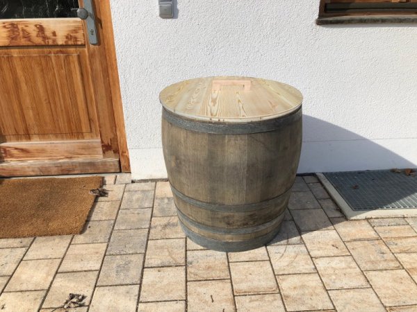 Holzfass 180 Liter, medium patiniert,2/3 von 225 Liter Weinfass